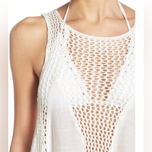 Elan, Crochet Inset Cover-Up Dress, Color: White, Size: Small - Picture 2 of 4